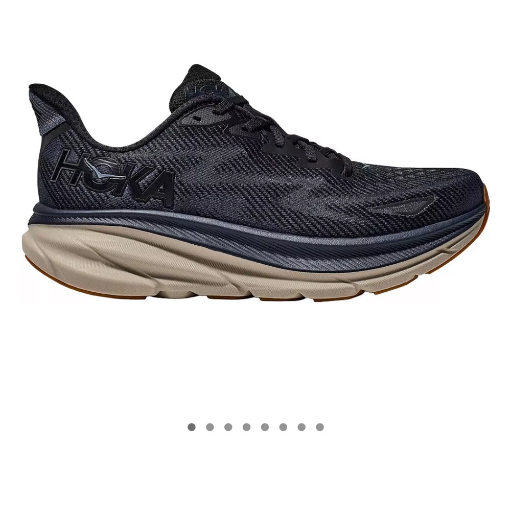 Hoka One One Black and Gray Athletic Shoes with Maximalist Cushioning
